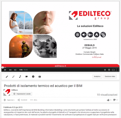 Edilteco presenta il nuovo video "Prodotti di isolamento termico ed acustico per il BIM"